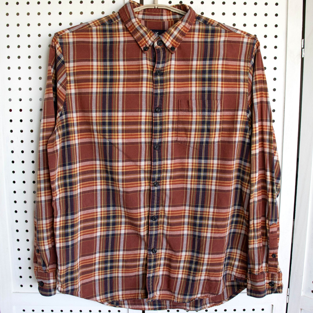 American Eagle Mens SIZE XL Plaid Shirt Seriously Soft Button Down